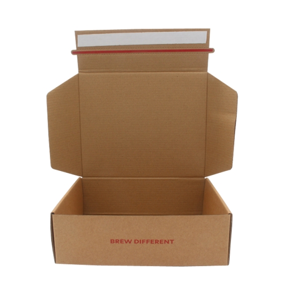 Kraft mailer box with tear off strip