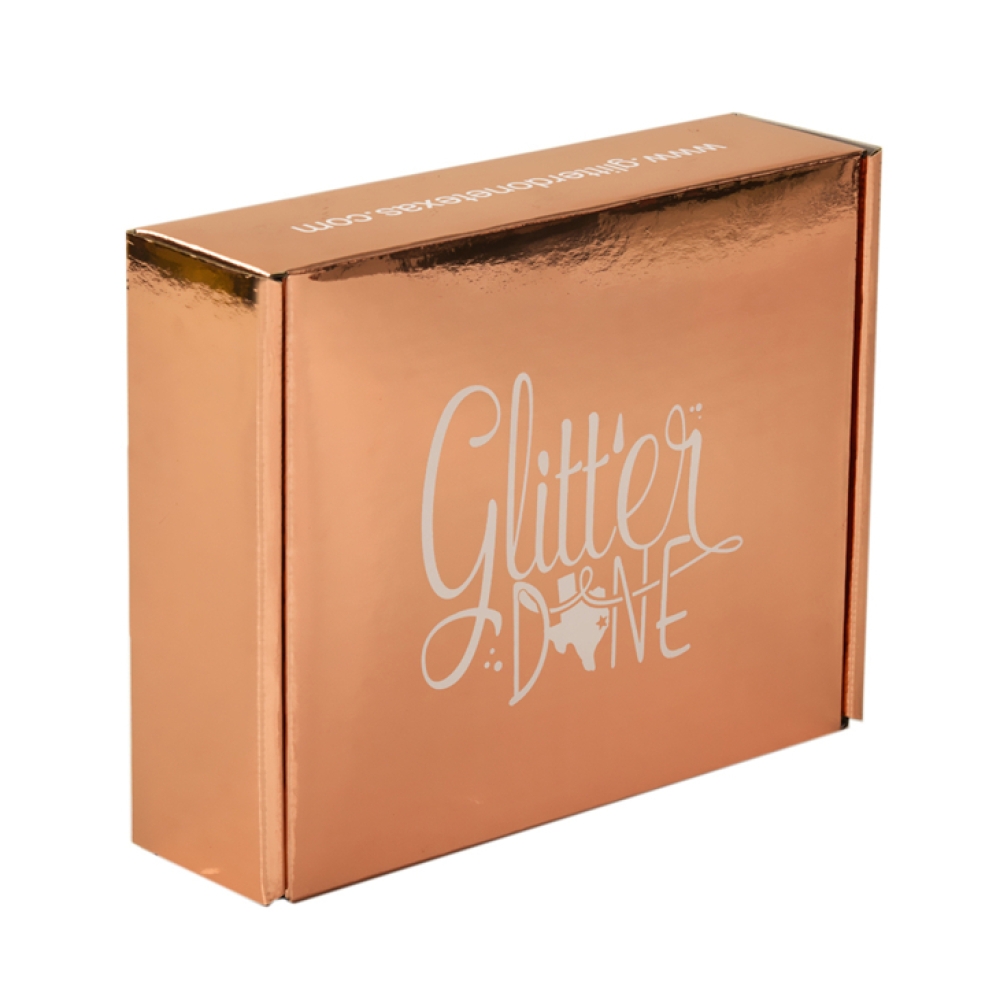 Custom Paper Rose Gold Metalized Boxes Packaging Metallic Box