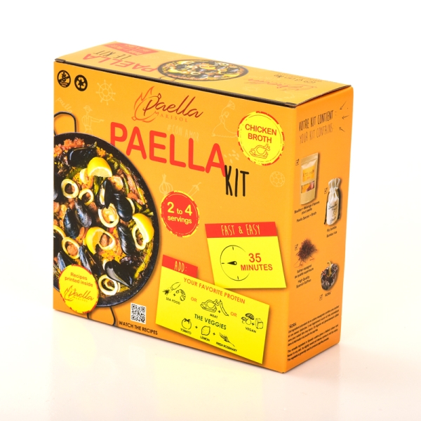 Kundenspezifische Druckpapierbox für Lebensmittel außerhalb von Meeresfrüchten, Paella-Box-Verpackung