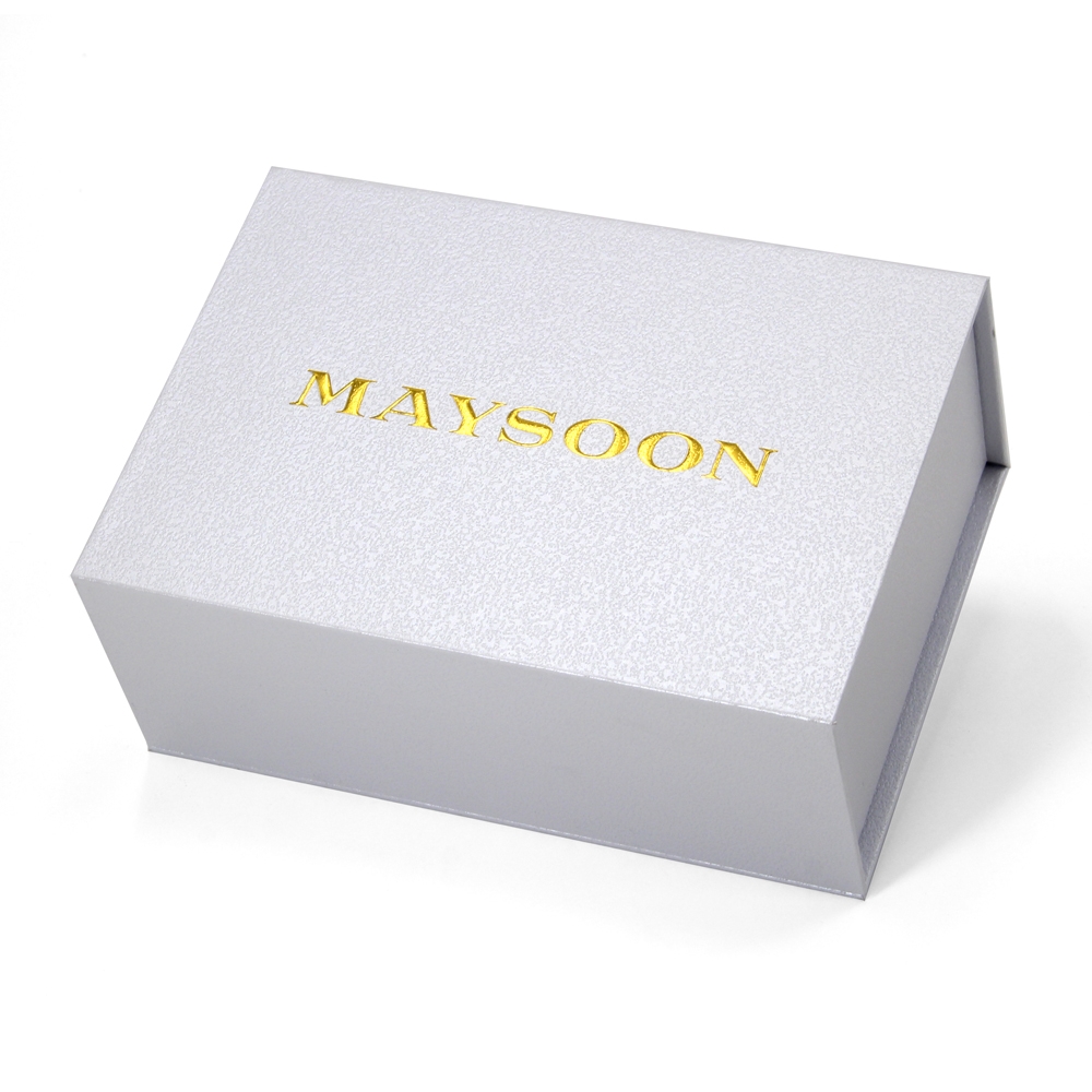 White rigid paper gift packaging box custom logo