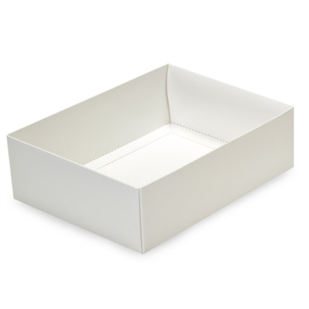 Caja de regalo de base blanca con embalaje de papel personalizado y tapa transparente