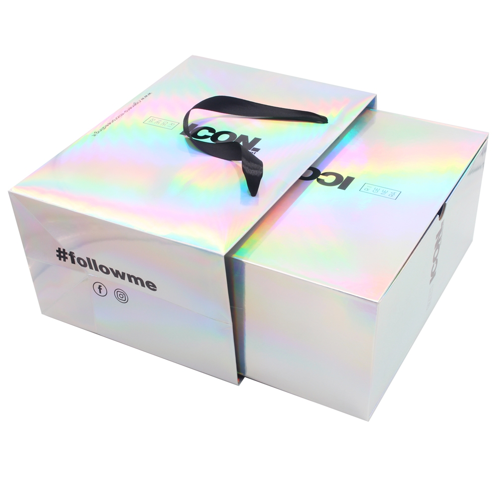 CUSTOMIZED SLIDE RIGID PULL OUT HOLOGRAPHIC PAPER DRAWER SHOES GIFT BOX