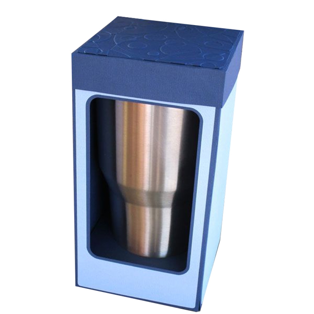 Tumbler packaging box with window