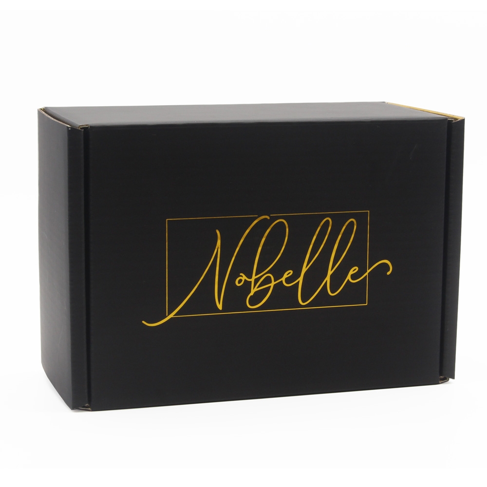 Black mailer box with gold stamping