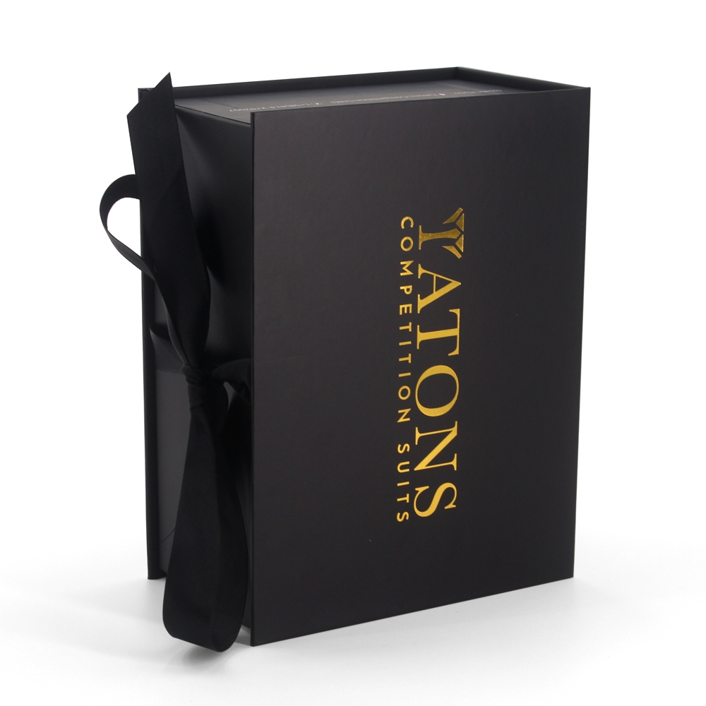 Black gift box with satin