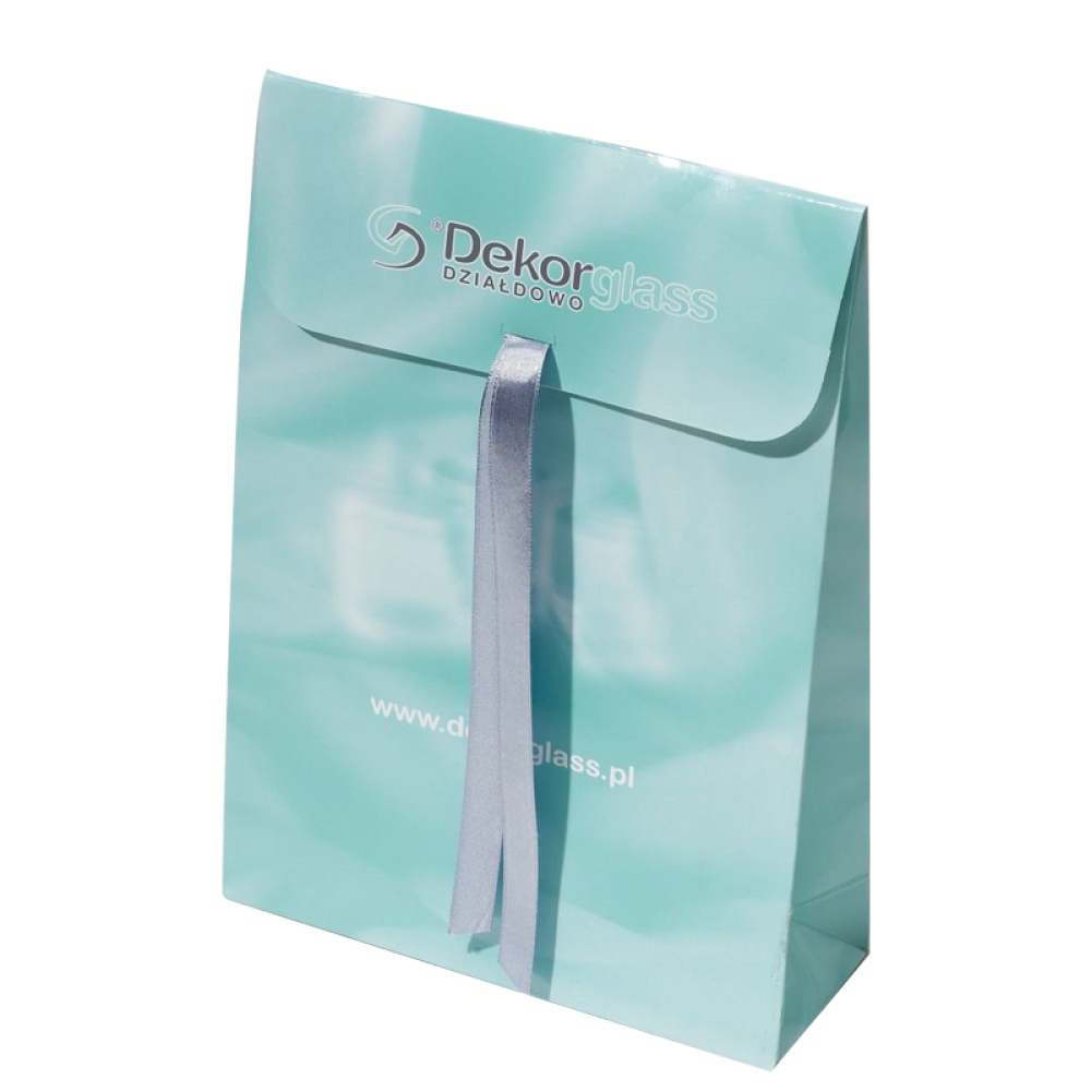 Custom Luxury paper packaging ribbon gift bag with flap