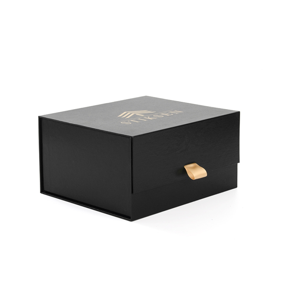 Rigid Cardboard Black Paper Magnetic Hat Cap Packaging Box