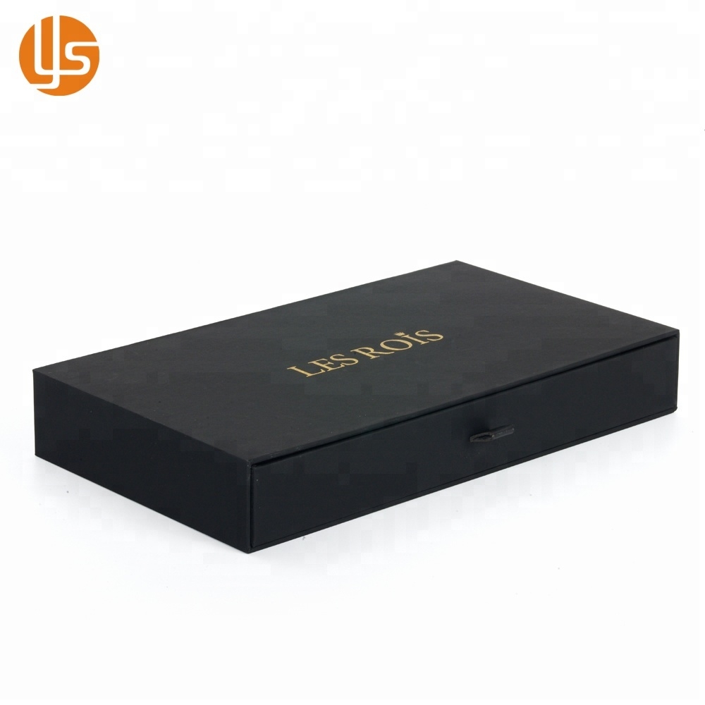 China Manufacturer Luxury Custom Logo Rigid Cardboard Gold Hot Stamping Drawer Packaging Paper Gift Box