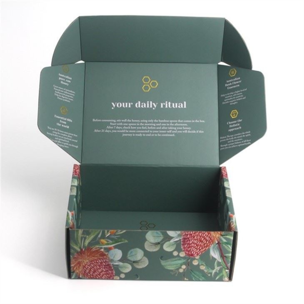 Tropical style mailer box packaging