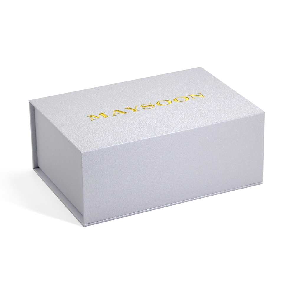 White rigid paper gift packaging box custom logo