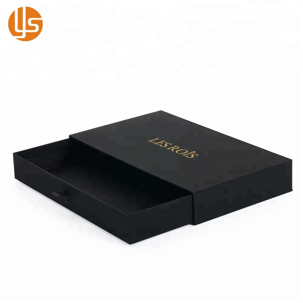 China Manufacturer Luxury Custom Logo Rigid Cardboard Gold Hot Stamping Drawer Packaging Paper Gift Box