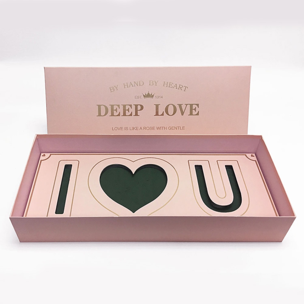 Luxury Custom Cardboard I Love You Rose Boxes Packing Flower Box