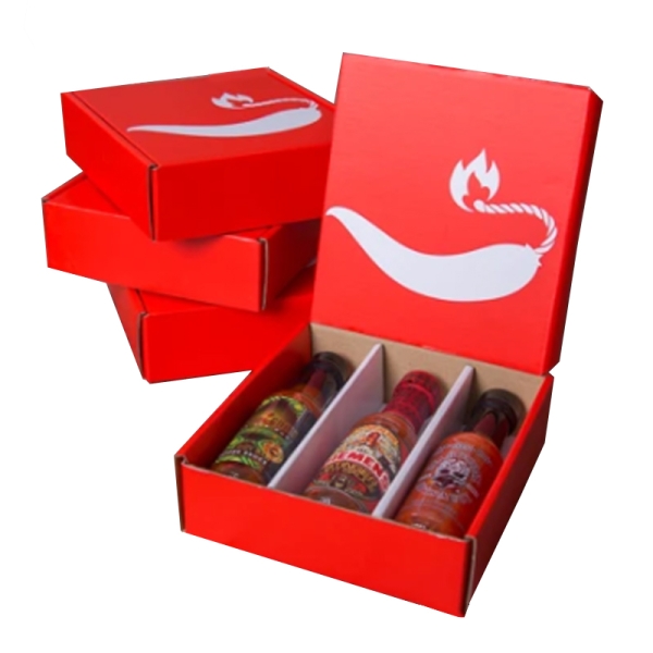 Caja de embalaje de salsa picante de correo corrugado