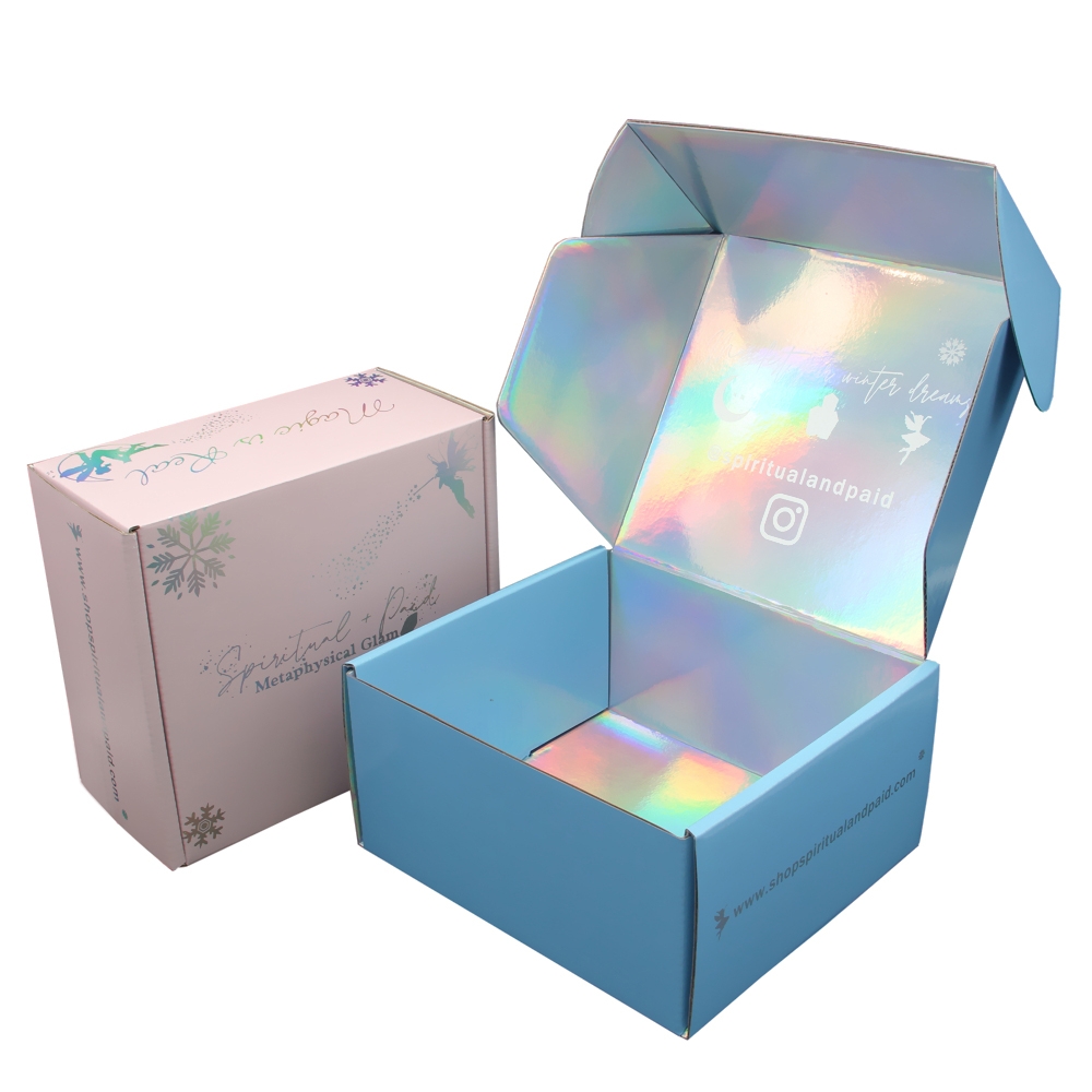 Custom Small 3D Holographic Packaging Shipping Pink Mailer Boxes