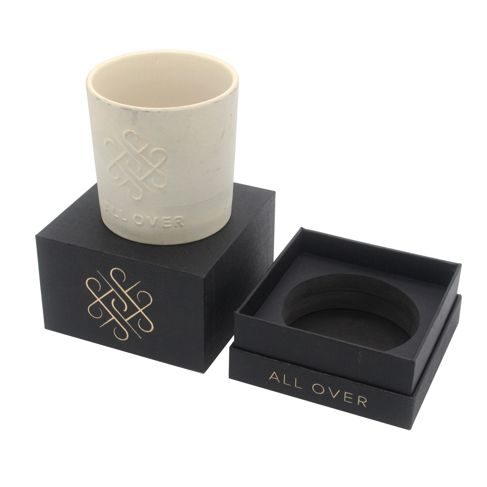 Rigid Set up black candle packaging gift box