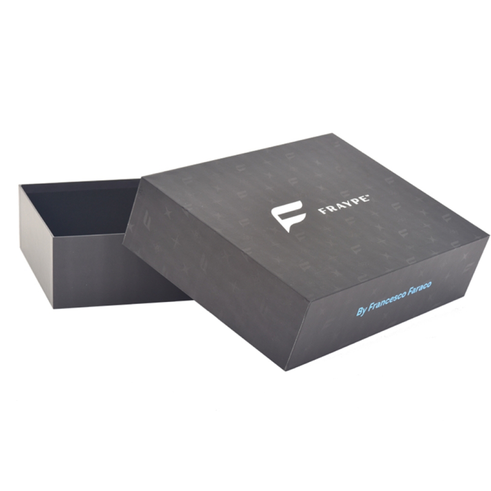 Custom Luxury  Black Paper Boxes For Clothes / Box Packaging Clothing Shirts Box With Logo