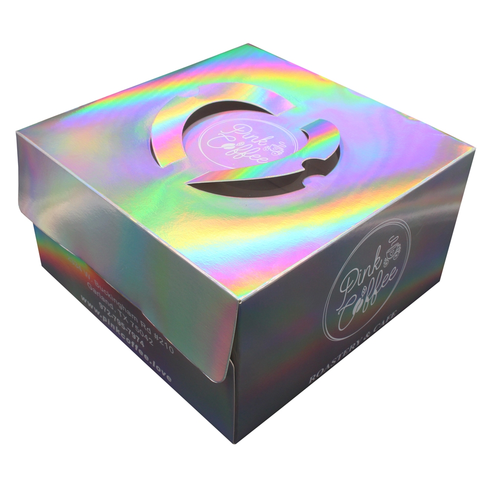 Customized wholesale paper gift box holographic cake box