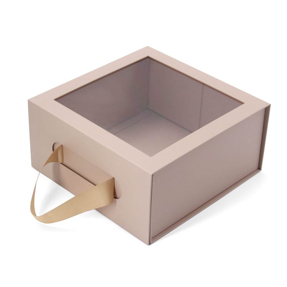 Paper packaging box with pvc window