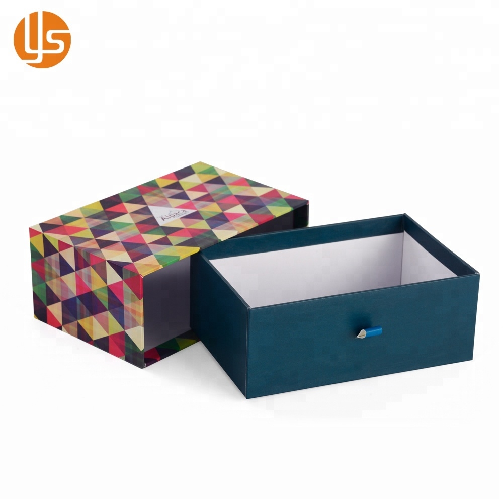 Luxury Custom Printed Small Rigid Cardboard Sliding Drawer Paper Gift Packaging Box