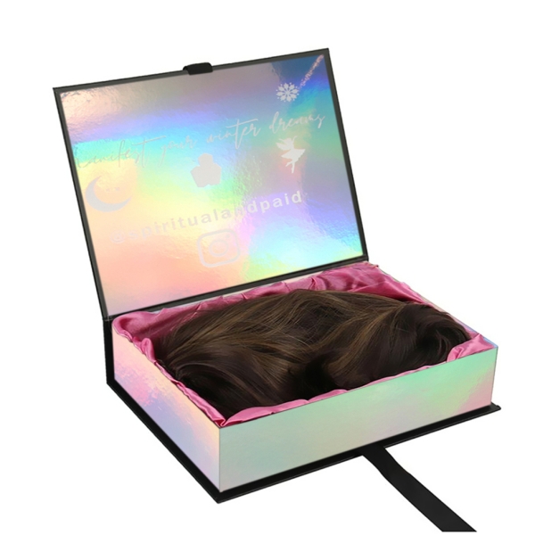 Paquete de caja de regalo de peluca de extensión de tejido de paquete de cabello con logotipo personalizado