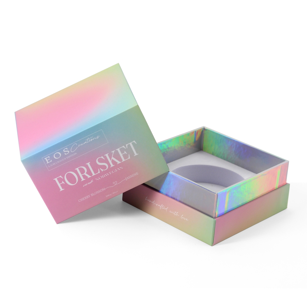 Two pieces holographic candle box