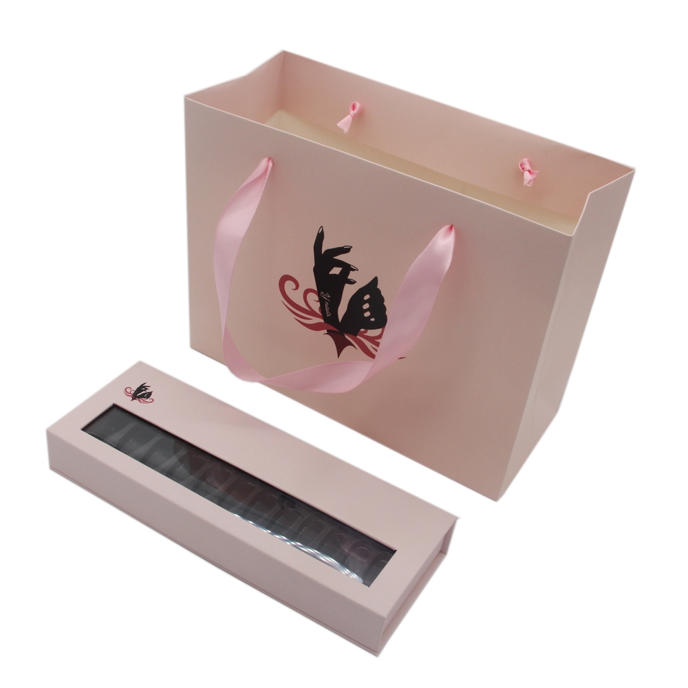 Caja de paquete de puntas de uñas de papel exquisito de alta gama personalizada para presionar sobre uñas