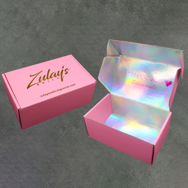 Customised cosmetic packaging pr boxes holographic mailer shipping box