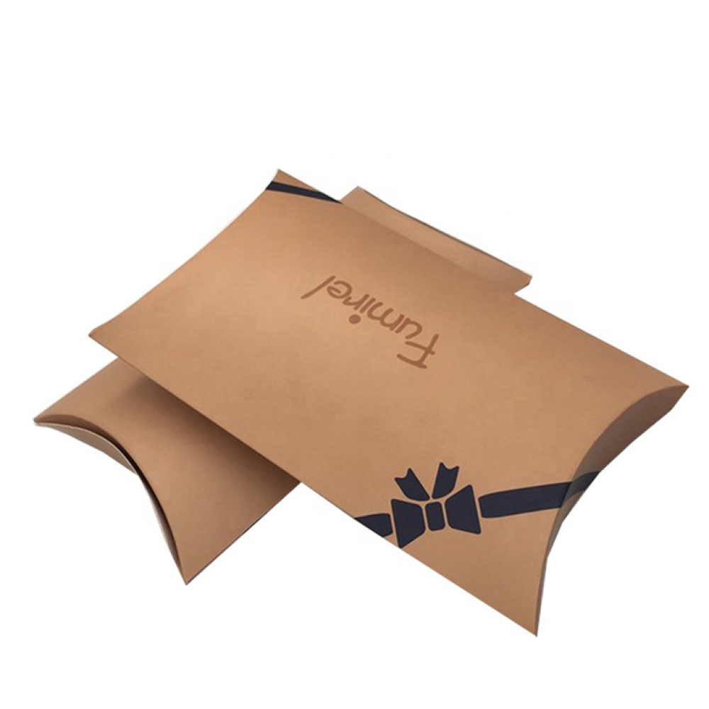 Eco Friendly High Quality Custom Kraft Paper Pillow packaging box