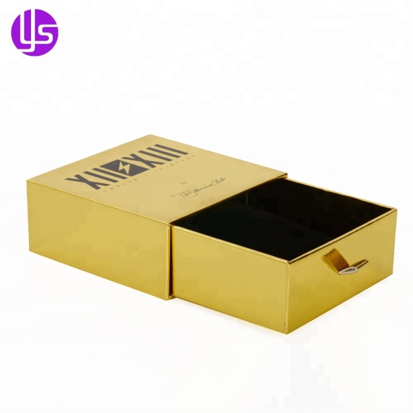 Hoja de oro de lujo que sella las cajas de regalo rígidas del cajón del diseño de marca con espuma de EVA