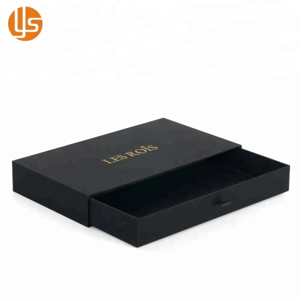 China-Hersteller Luxus-Geschenkbox aus starrem Karton mit individuellem Logo und Gold-Heißpräge-Schubladenverpackung aus Papier