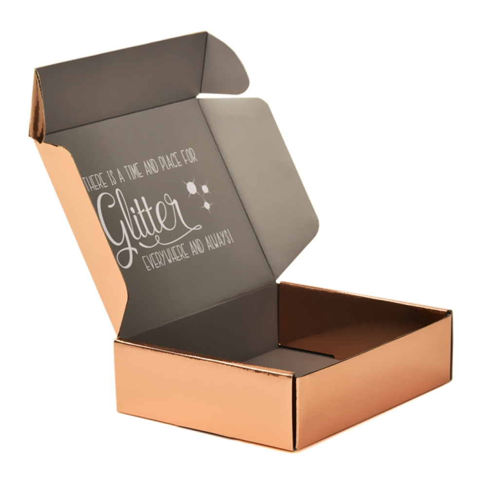 Custom Paper Rose Gold Metalized Boxes Packaging Metallic Box