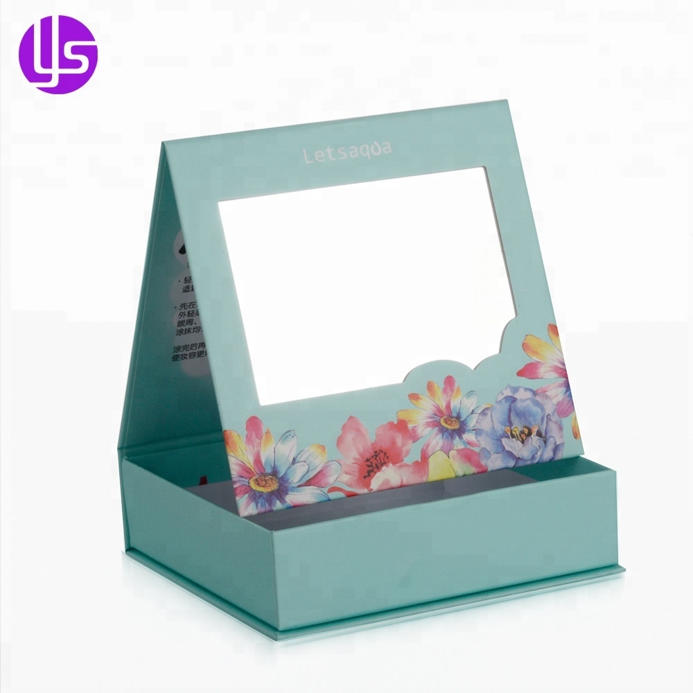 Small Custom Logo Handmade Rigid Cardboard Magnetic Closure Luxury Paper Gift Box with Mirror