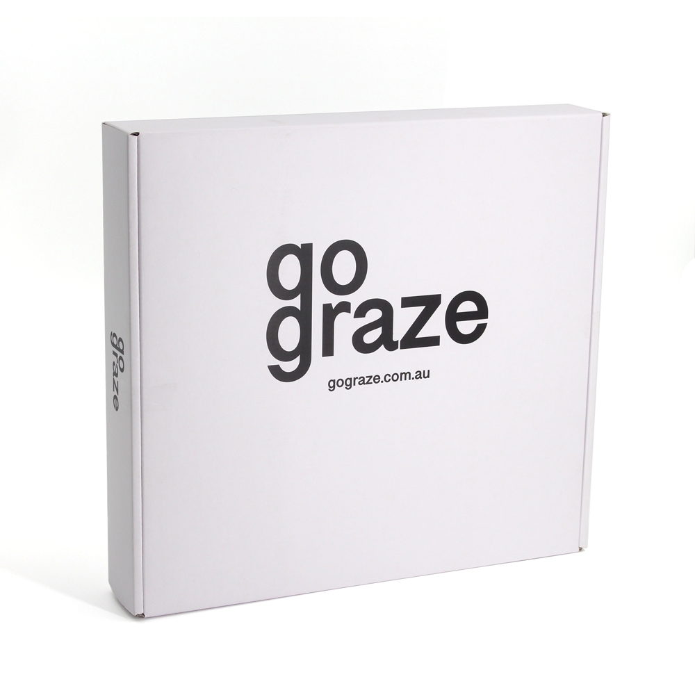 Custom corrugated white graze packaging box