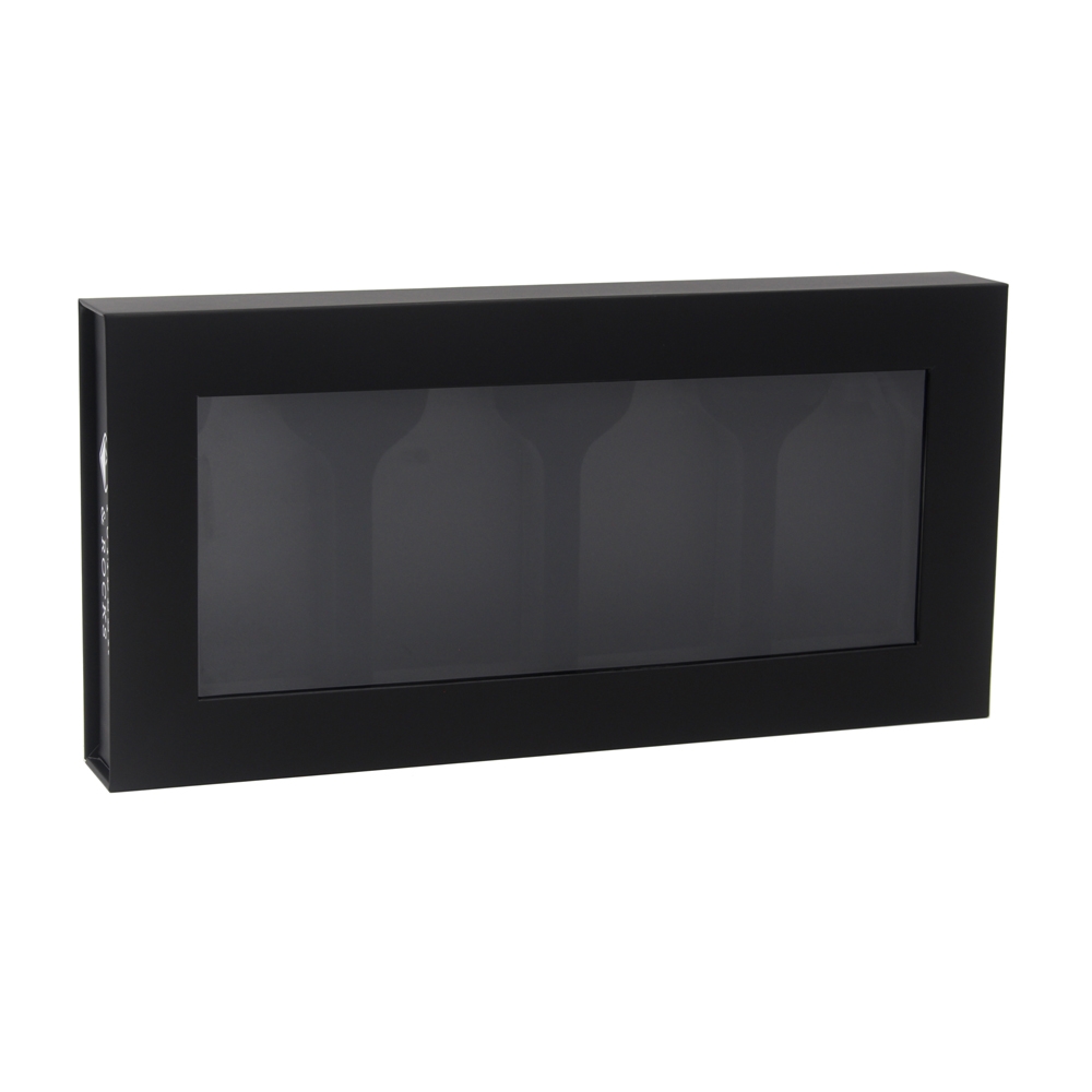 Black gift box with pvc window