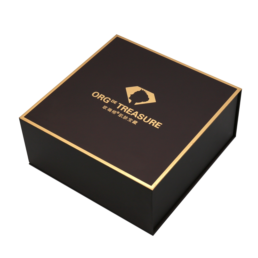 Black Magnetic Paper Box For Skin Care