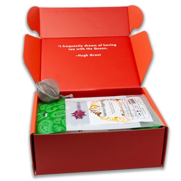 Holiday tea subscription shipping packaging box