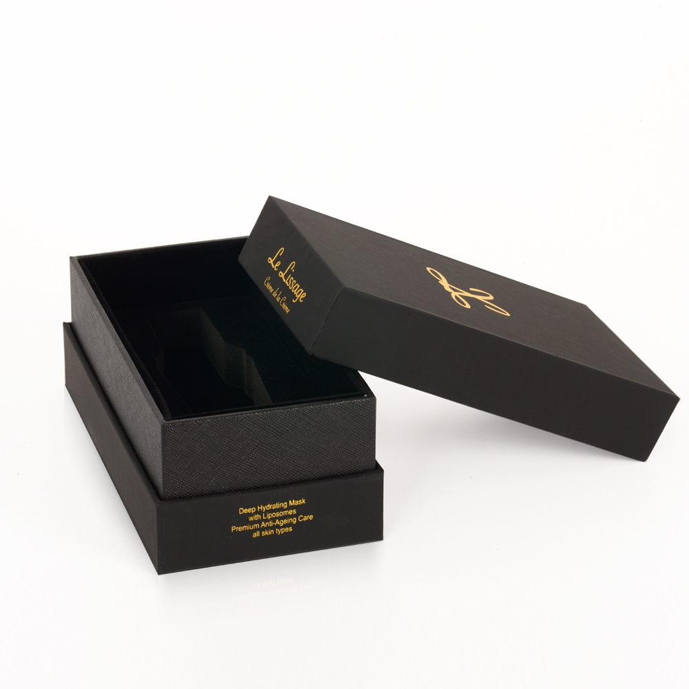 Customized Black Cardboard Gift Cosmetic Packaging Box For Cosmetics