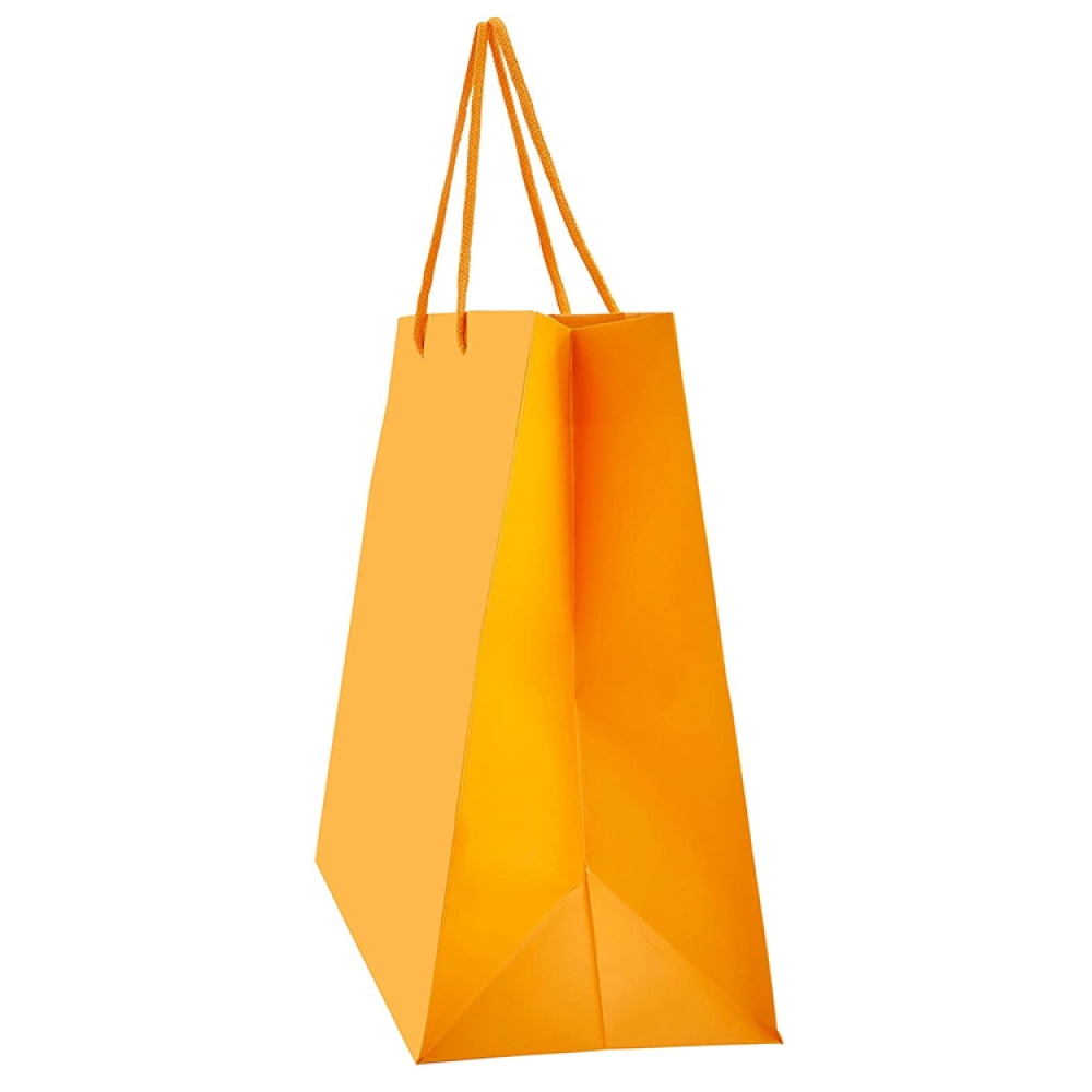 Bolsa de papel naranja con logotipo personalizado